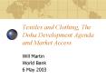 Textiles and Clothing, The Doha Development Agenda and Market Access PowerPoint PPT Presentation