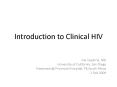 Introduction to Clinical HIV PowerPoint PPT Presentation