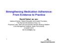 Strengthening Medication Adherence: From Evidence to Practice PowerPoint PPT Presentation