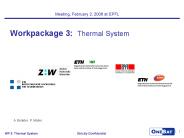 Workpackage 3: Thermal System