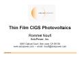 Thin Film CIGS Photovoltaics PowerPoint PPT Presentation