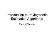 Introduction to Phylogenetic Estimation Algorithms