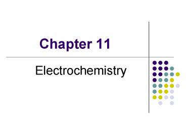 Electrochemistry