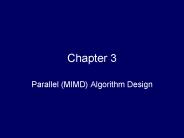 Parallel (MIMD) Algorithm Design