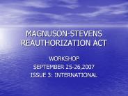 MAGNUSON-STEVENS REAUTHORIZATION ACT