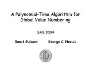 A PolynomialTime Algorithm for Global Value Numbering