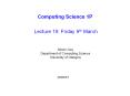 Computing Science 1P PowerPoint PPT Presentation