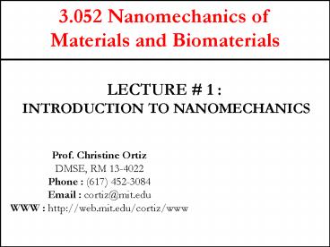 3.052 Nanomechanics of