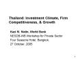 Thailand: Investment Climate, Firm Competitiveness, PowerPoint PPT Presentation