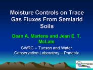 Moisture Controls on Trace Gas Fluxes From Semiarid Soils