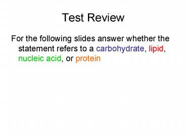 Test Review