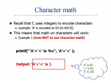 Character math