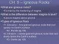 CH' 5 Igneous Rocks PowerPoint PPT Presentation