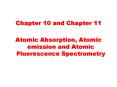 Atomic Absorption, Atomic emission and Atomic Fluorescence Spectrometry PowerPoint PPT Presentation