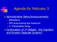 Agenda for February 3 PowerPoint PPT Presentation