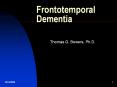 Frontotemporal Dementia PowerPoint PPT Presentation