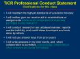 TICR Professional Conduct Statement Clarifications for this class PowerPoint PPT Presentation