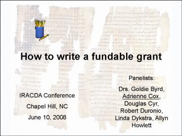 How to write a fundable grant