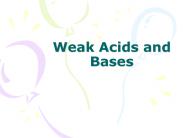 Weak Acids and Bases
