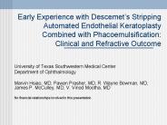 Early Experience with Descemet