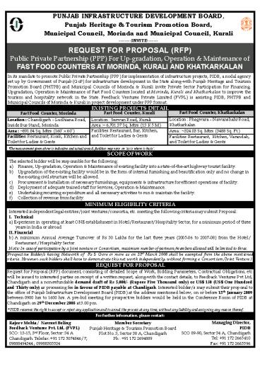 PUNJAB INFRASTRUCTURE DEVELOPMENT BOARD,