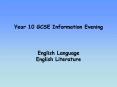 Year 10 GCSE Information Evening PowerPoint PPT Presentation