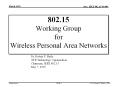 802.15 Working Group for Wireless Personal Area Networks PowerPoint PPT Presentation