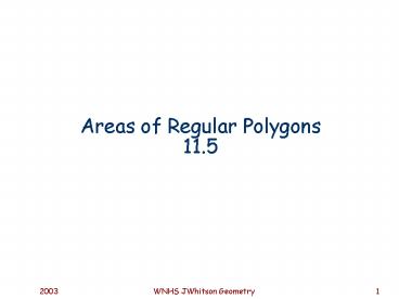 Areas of Regular Polygons 11'5