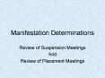 Manifestation Determinations PowerPoint PPT Presentation