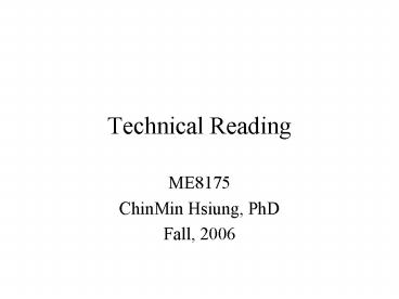 Technical Reading