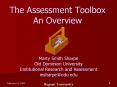 The Assessment Toolbox An Overview PowerPoint PPT Presentation