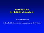 Introduction to Statistical Analysis
