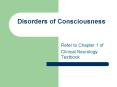 Disorders of Consciousness PowerPoint PPT Presentation