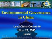 Environmental Governance in China