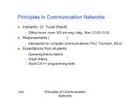 Principles in Communication Networks