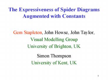 The Expressiveness of Spider Diagrams Augmented with Constants
