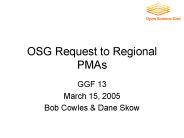 OSG Request to Regional PMAs