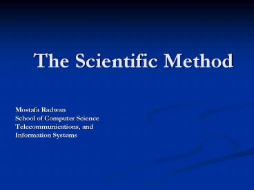 The Scientific Method