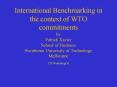 International Benchmarking in the context of WTO commitments by Patrick Xavier School of Business Sw PowerPoint PPT Presentation