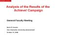 Analysis of the Results of the Achieve! Campaign PowerPoint PPT Presentation