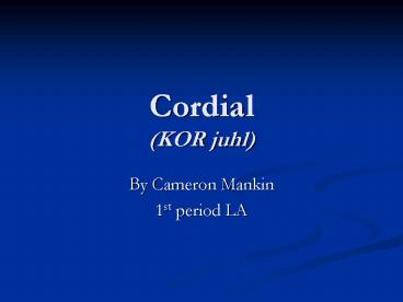 Cordial KOR juhl