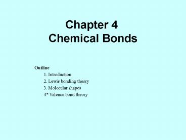 Chemical Bonds