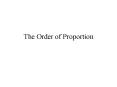 The Order of Proportion PowerPoint PPT Presentation
