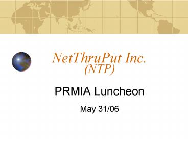 NetThruPut Inc' NTP
