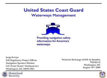 United States Coast Guard Waterways Management