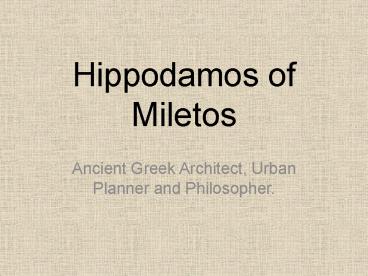 Hippodamos of Miletos
