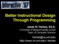 Better Instructional Design Through Programming PowerPoint PPT Presentation