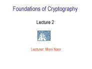 Foundations of Cryptography Lecture 2