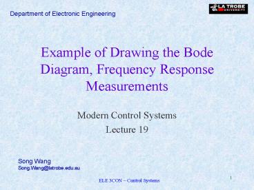 Example of Drawing the Bode Diagram, Frequency Response Measurements