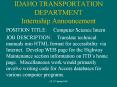 IDAHO TRANSPORTATION DEPARTMENT Internship Announcement PowerPoint PPT Presentation